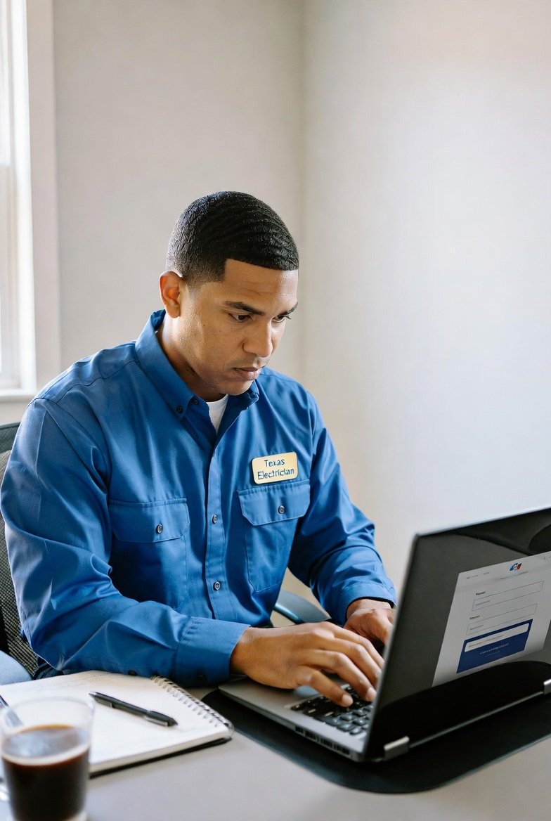 Texas Electrician completing continuing education online