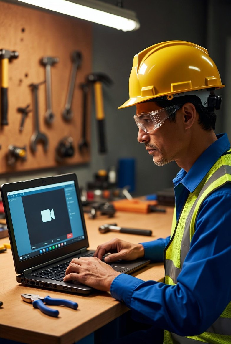 Texas electrician completing online CE course